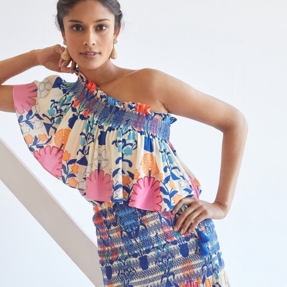 Plenty by Tracy Reese one shoulder ruffle blouse - Picture 2 of 8